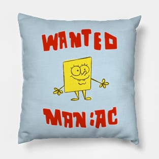 Wanted Maniac Vintage Pillow