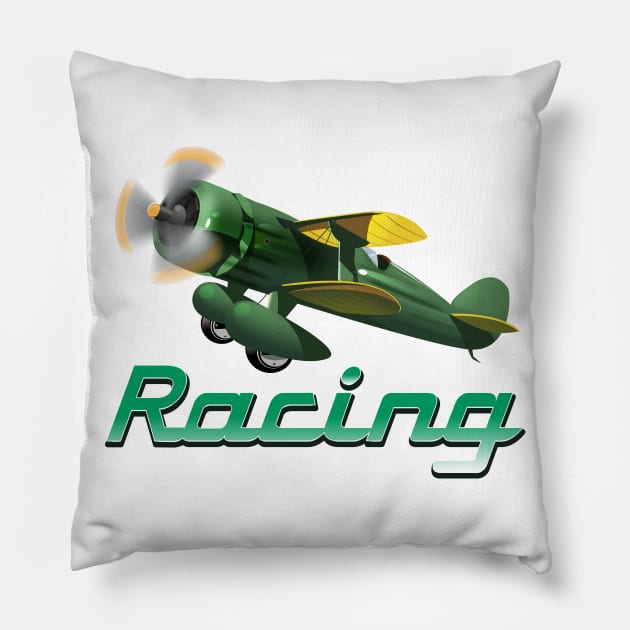 Racing Plane Pillow by nickemporium1