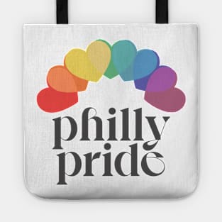 Philly Pride / Philadelphia Rainbow Typography Design Tote