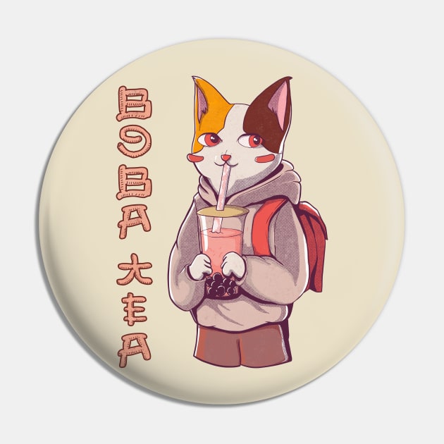 Kawaii anime cat drinking boba tea Pin by heidiki.png