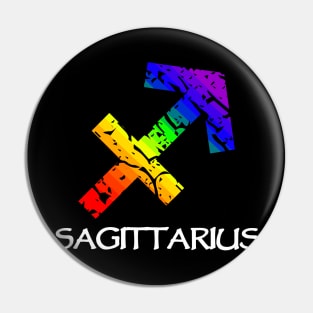 Sagittarius Zodiac Symbol in Rainbow Color Pin