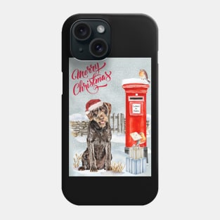 German Wirehaired Pointer Merry Christmas Santa Dog Phone Case