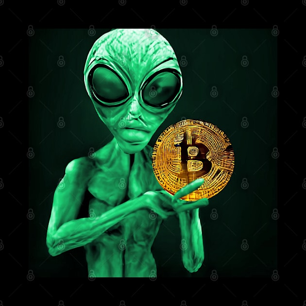 Alien Bitcoin Collectors Mars Invasion Sci-fi by PlanetMonkey