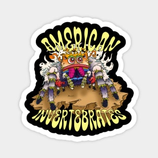 American Invertebrates trippy jumping spider logo Magnet