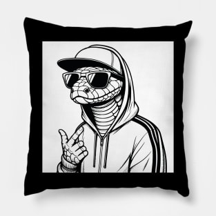 streetwear Lizard in the hood Pillow