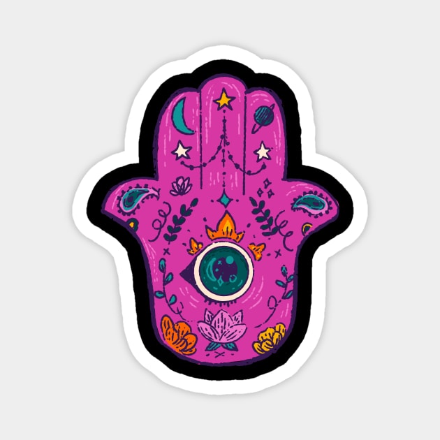 Pink Hamsa Magnet by Fluffymafi