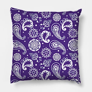 Mandala Pattern Purple and White Halloween Fall Autumn Season Pillow