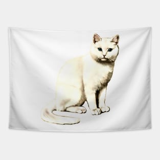 Cute white cat Tapestry