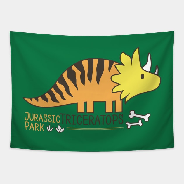 Dinosaur Triceratops Tapestry by AliJun