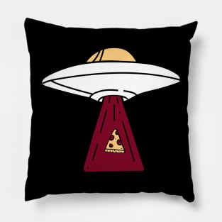 Alien UFO Spaceship Pizza Abducted Pillow