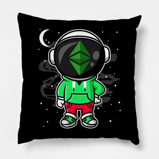 Hiphop Astronaut Ethereum Classic Crypto ETH Coin To The Moon Crypto Token Cryptocurrency Wallet Birthday Gift For Men Women Kids Pillow by Thingking About