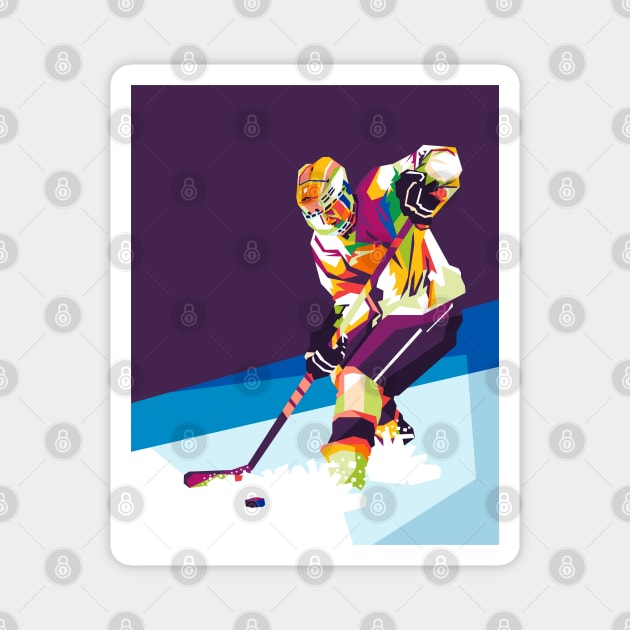 ice hockey wpap Magnet by cool pop art house