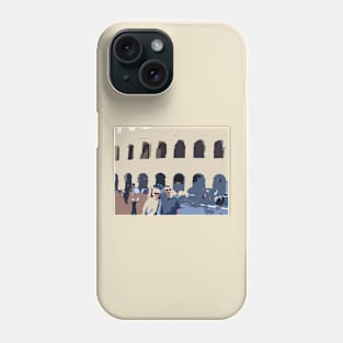 Colosseum in Rome With Tourists in the Way, graphic design Phone Case