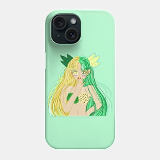 Anime Japanese cartoon style , pineapple girl Phone Case