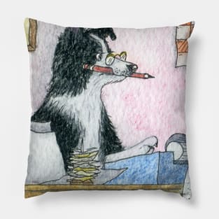 Accountant sheepdog is rounding up the figures Pillow