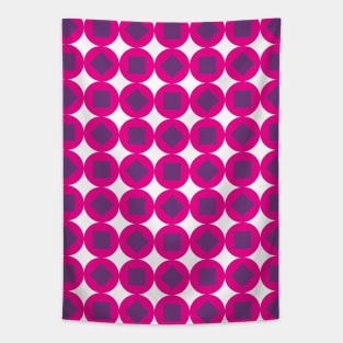 Purple Squares and Circles Seamless Pattern 018#002 Tapestry