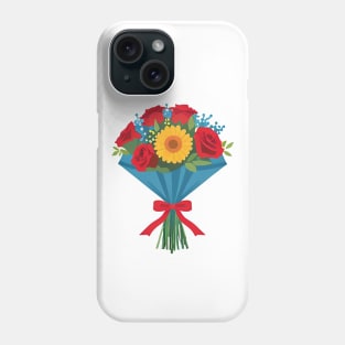 Lovely Bouquet of red, blue, and yellow flowers. Phone Case