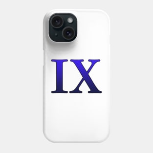 Blue Roman Numeral 9 IX Phone Case