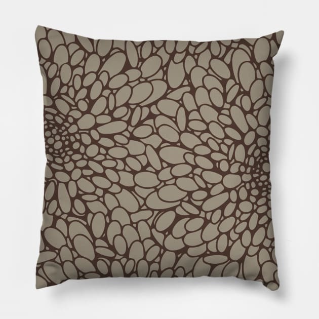 Abstract pattern in taupe and coffee colors Pillow by lents