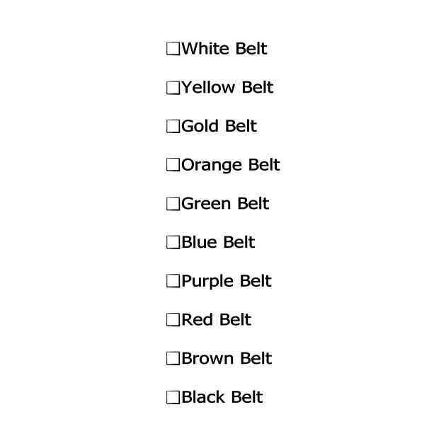 Martial arts belt checklist by ChoiKwangDoSTORE