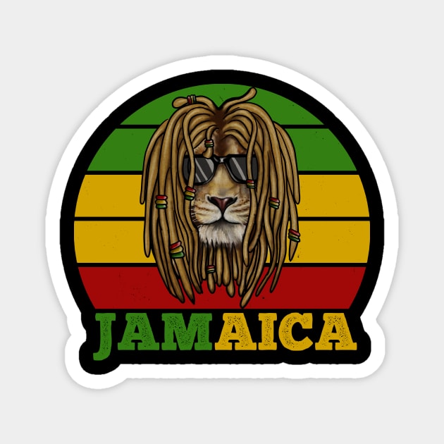 Jamaica Rasta, African Lion, Jamaican Magnet by logiamerch