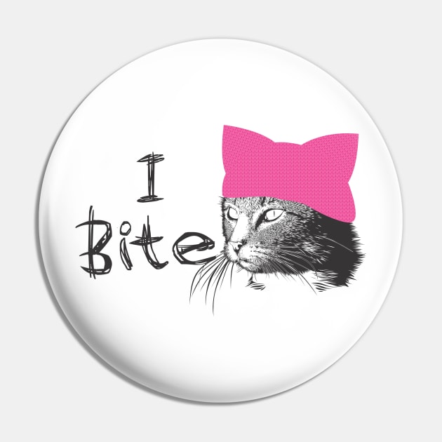 I bite, pink pussy Pin by B0red