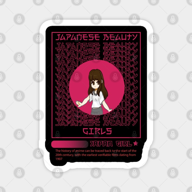 Japanese anime girl Magnet by paynow24