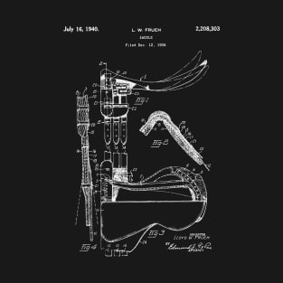 Saddle Patent - horse saddle blueprint T-Shirt