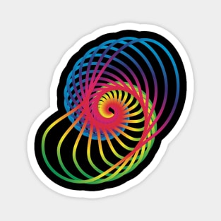 abstract multicolor spiral snail in black Magnet