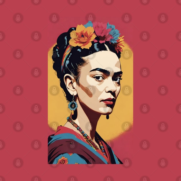 Frida's Vivid Persona: Colorful Portrait by FridaBubble