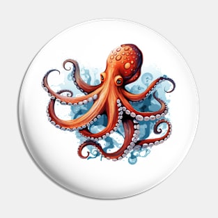 Orange Octopus Pin