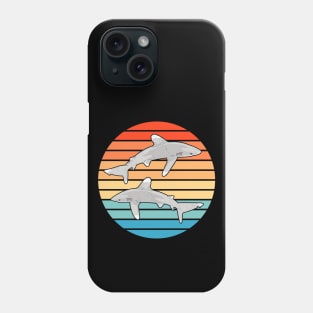 Oceanic whitetip shark Retro Sunset Phone Case