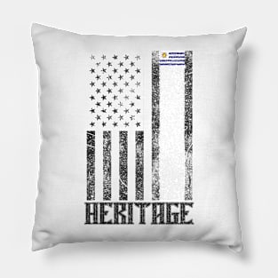 Uruguay Hispanic Heritage destressed flag Pillow