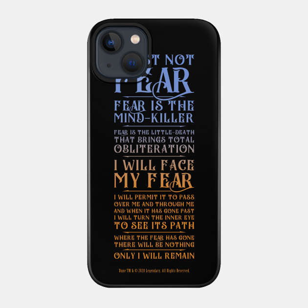 Litany Against Fear - Dune 2020 - Dune - Phone Case