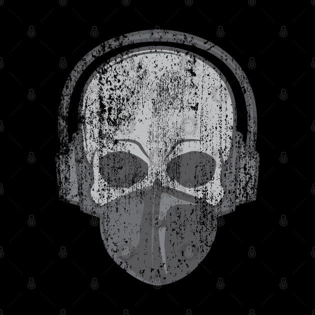 Social Distancing Music Lover Skull with Face Mask and Headphones by Magic Moon