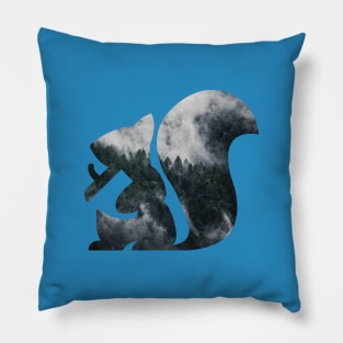 Squirrel and Landscape Pillow