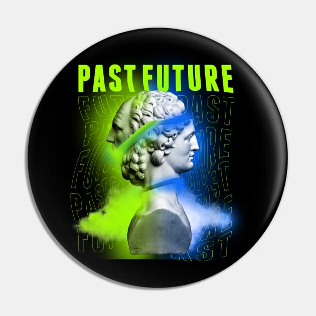 Janus Mythology Vaporwave Green and Blue Pin by gastaocared