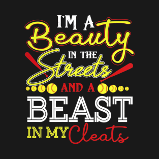 Streets Beast Softball Player T-Shirt