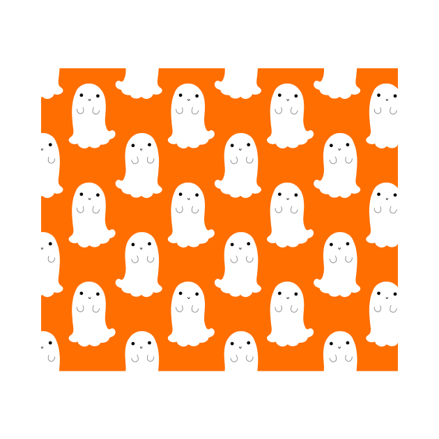 Cute Ghost Orange Pattern by saradaboru