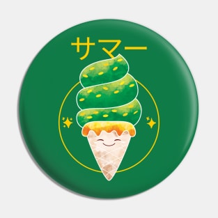 Green Tea Matcha Kawaii Ice cream Pin