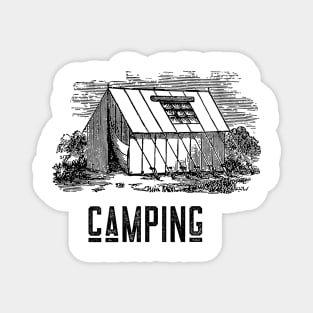 Camping Vintage Sunset Tent Funny Camping Magnet