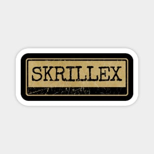 Aliska text black retro - SKRILLEX Magnet