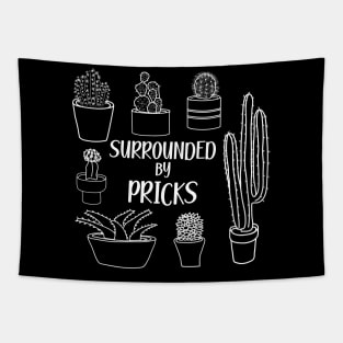 Surrounded by Pricks Cactus Pun Tapestry