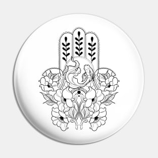 Hamsa Koi (Black) Pin