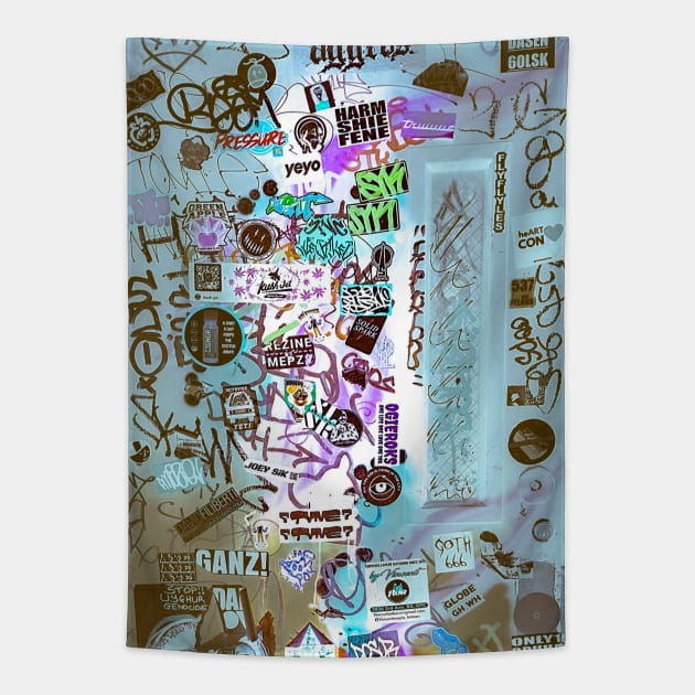 Urban Street Design City Sticker Style Tapestry by eleonoraingrid