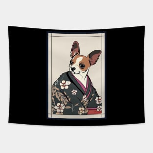 Chihuahua Japanese wear kimono vintage Tapestry