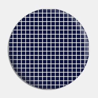 Navy Blue and White Grid Pattern Pin