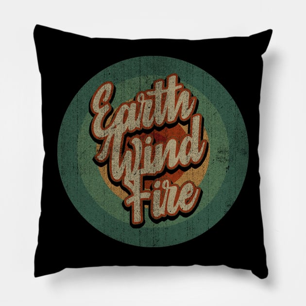 Circle Retro Vintage Earth Wind Fire Pillow by Jokowow