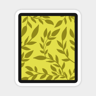 Abstract Pastel Green Botanical  Leaves Pattern Magnet