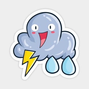 Cute thunder rain cloud Magnet